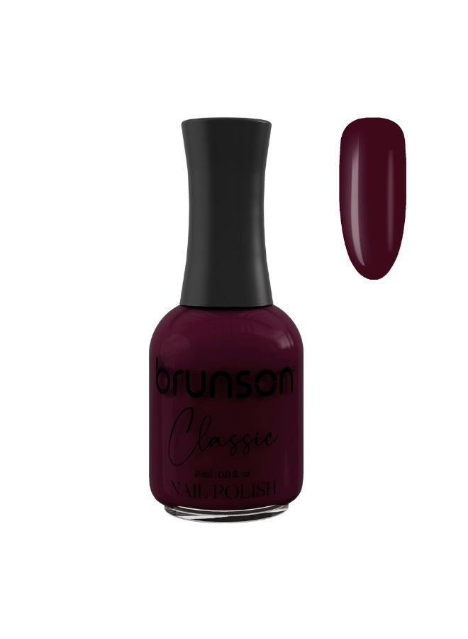 Brunson Classic Nail Polish 18ml Fast Dry Nail Lacquer Nail Harderner Normal Polish Glossy Gel Effect Quick Air Dry Long-Lasting Natural Nail Enamel Salon Quality Manicure Pedicure Regular Polish - Image 1